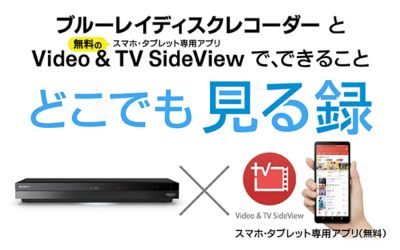 ブルーレイディスクレコーダーとVideo & TV SideViewで、できること