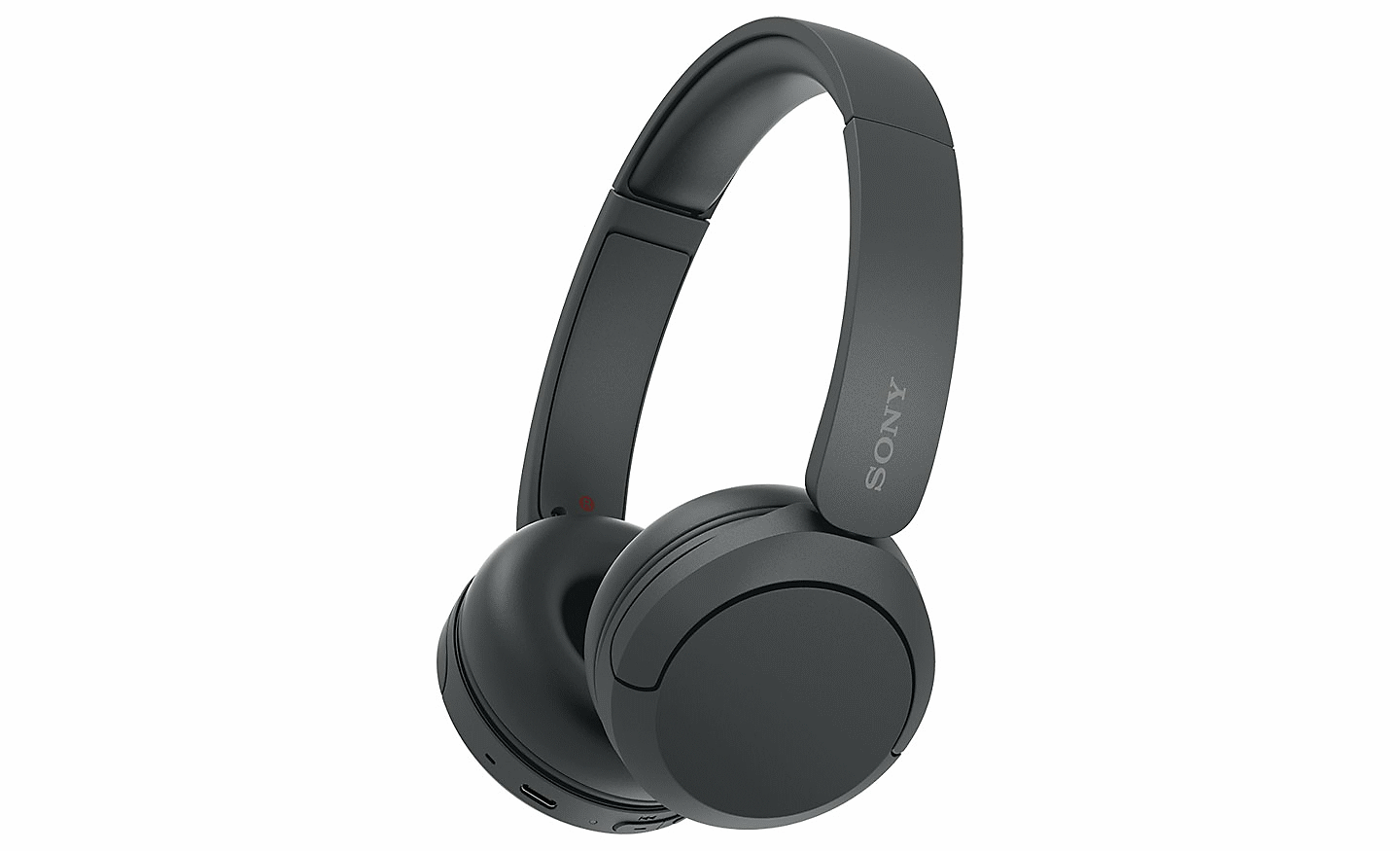 Изображение на чифт черни слушалки Sony WH-CH520 на бял фон